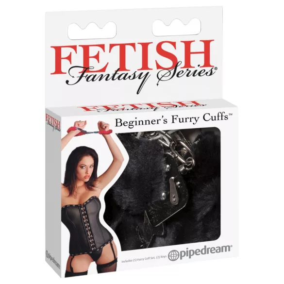 Fetish Fantasy - roku dzelži ar mīkstu apdari melni