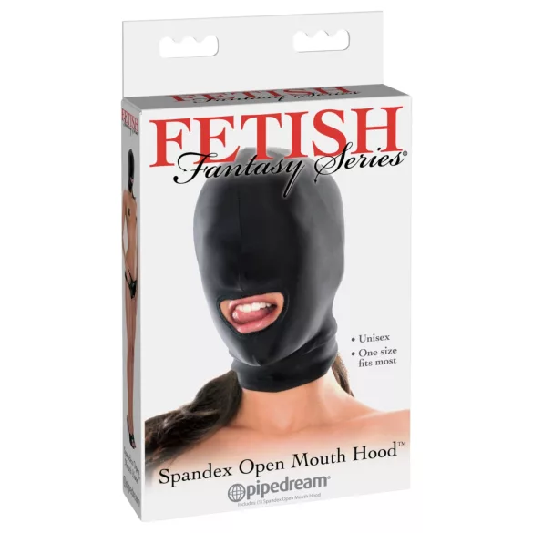 Fetish Fantasy - fetiša maska ar muti atvērumu melna