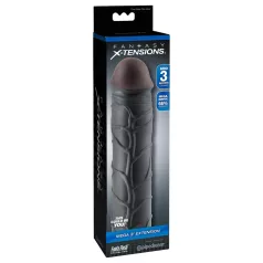   Pipedream - X-TENSION Mega 3 - dzīvs izskata dzimumlocekļa uzmava (22,8 cm, melna)