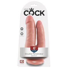   King Cock Double Penetrator - dabīgs dubultais dildo (dabisks)
