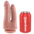 King Cock Double Penetrator - reālistiska dubultā dildo (dabīgā krāsā)