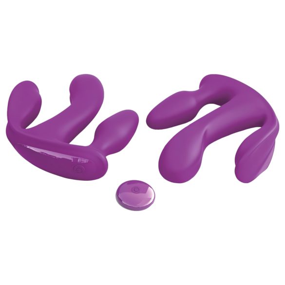 3Some Total Ecstasy - Bezvadu Trīskāršs Vibrators ar Akumulatoru (violets)