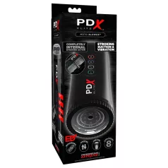   PDX Moto Blower - sūkšanas, vibrējošs masturbators (melns)