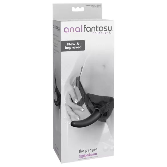 analfantasy strap-on dildo ar jostu melns