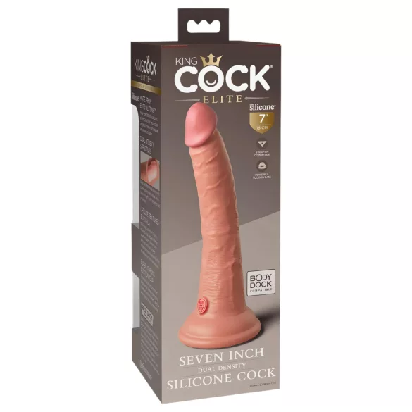 King Cock Elite reālistisks dildo ar piesūcekni 18cm, miesas krāsas