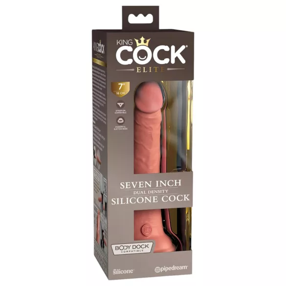 King Cock Elite reālistisks dildo ar piesūcekni 18cm, miesas krāsas