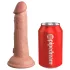King Cock Elite 6 - vibrators ar piesūcekni (15 cm) - naturāls