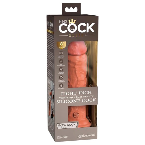 King Cock Elite 8 - reālistisks vibrators 20cm tumši miesas krāsas