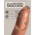 King Cock Elite Comfy - strap-on dildo ar jostu tumši miesas krāsā