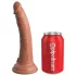 King Cock Elite Comfy - strap-on dildo ar jostu tumši miesas krāsā