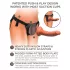 King Cock Elite Comfy - strap-on dildo ar jostu tumši miesas krāsā