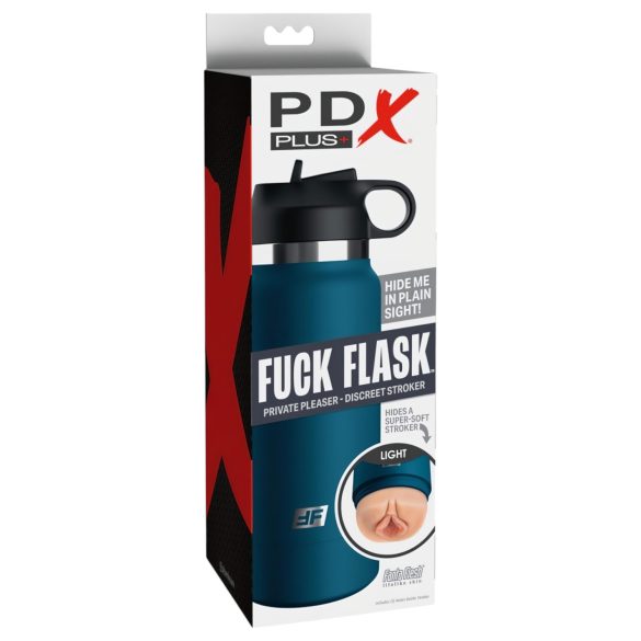 Fuck Flask Private Pleaser - mākslīgā vagīna pudelē zilā krāsā, dabīga