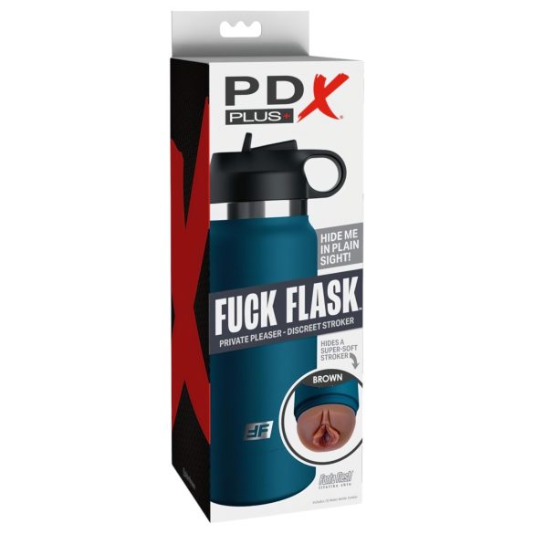 Fuck Flask Private Pleaser - masturbators mākslīgā vagina zilā brūna kulbiņā