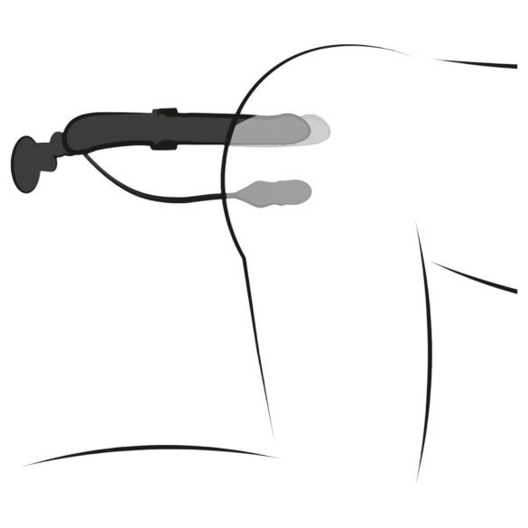 Fetish - vibrators sievietēm ar kustību funkciju melns