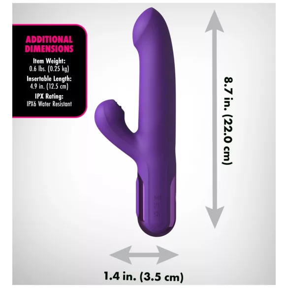 Fantasy For Her - 2in1 stūmošais vibrators un klitora stimulator (violets)