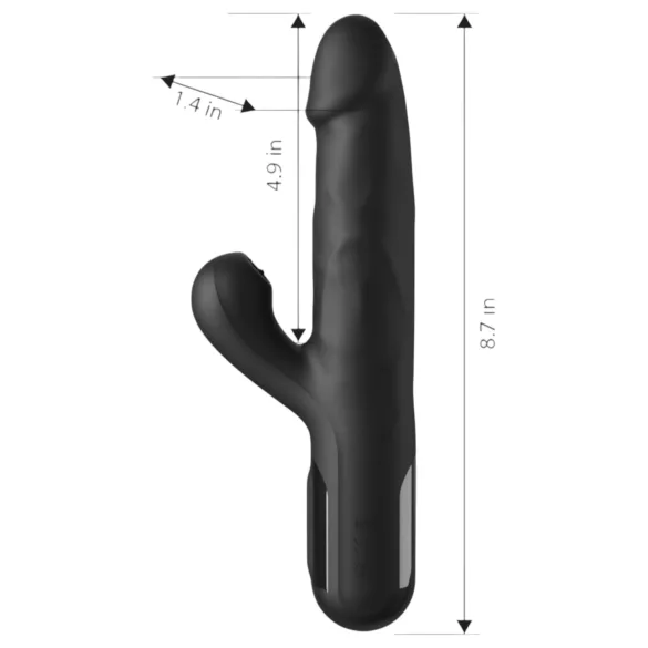 Fetish - trīsmotoru stumjošs vibrators (melns)