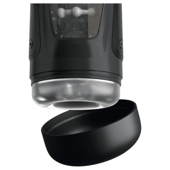 PDX Elite Moto-Bator Pro - vīriešu masturbators ar bumbiņām un sildīšanu melns