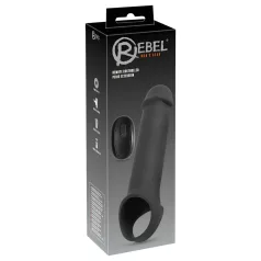   Rebel - vibrējošs uzlādējams dzimumlocekļa uzmava ar tālvadību melna