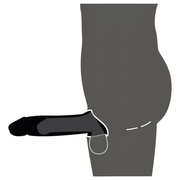 Rebel - vibrējošs uzlādējams dzimumlocekļa uzmava ar tālvadību melna