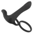 Black Velvets - akumulatora 2in1 vibrators un erekcijas gredzens melns