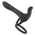 Black Velvets - akumulatora 2in1 vibrators un erekcijas gredzens melns