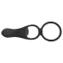Black Velvets - akumulatora 2in1 vibrators un erekcijas gredzens melns