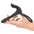 Black Velvets - akumulatora 2in1 vibrators un erekcijas gredzens melns