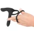 Black Velvets - akumulatora 2in1 vibrators un erekcijas gredzens melns