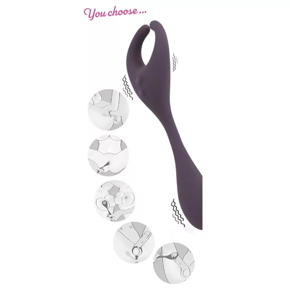 Couples Choice - pāra vibrators ar 2 motoriem, uzlādējams, violets