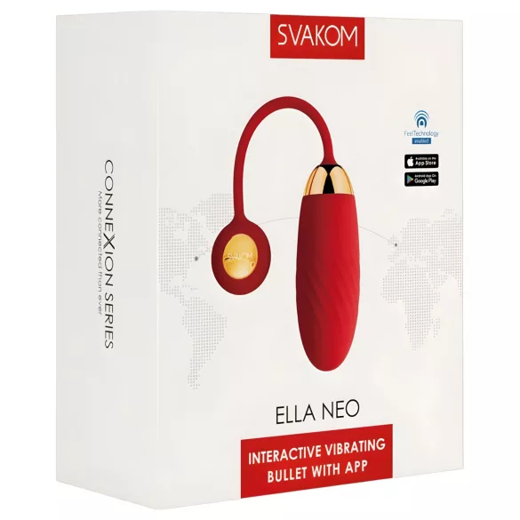 Svakom Ella Neo - lietotnes vadīta vibrējošā olas tipa ierīce (sarkana)