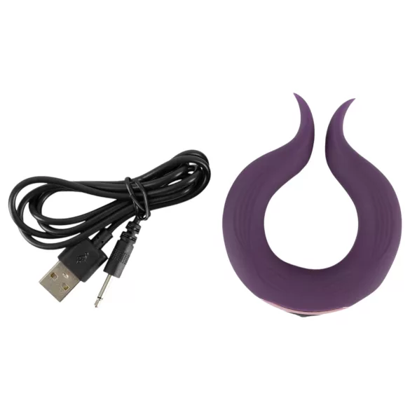 Couples Choice - pāra vibrējošs gredzens divi motori uzlādējams violets