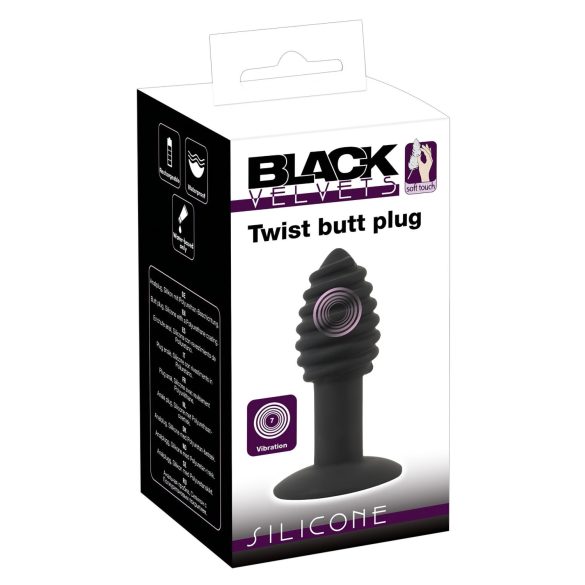 Melnais Samts Twist - uzlādējams silikona anālais vibrators (melns)
