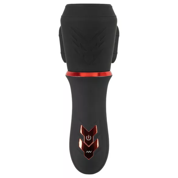 Rebel - akumulatora galviņas vibrators ar 2 motoriem melns