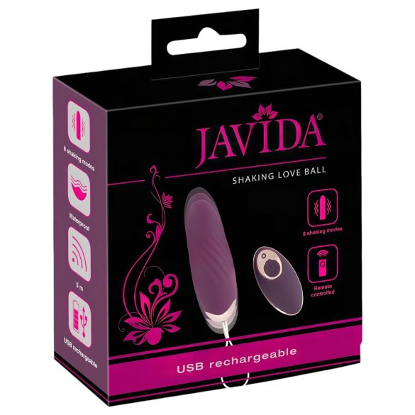 Javida Shaking Love - ar tālvadības vibro lodīte (violeta)