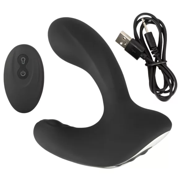 Rebel RC - uzlādējams tālvadības anālais vibrators pumpējams melns