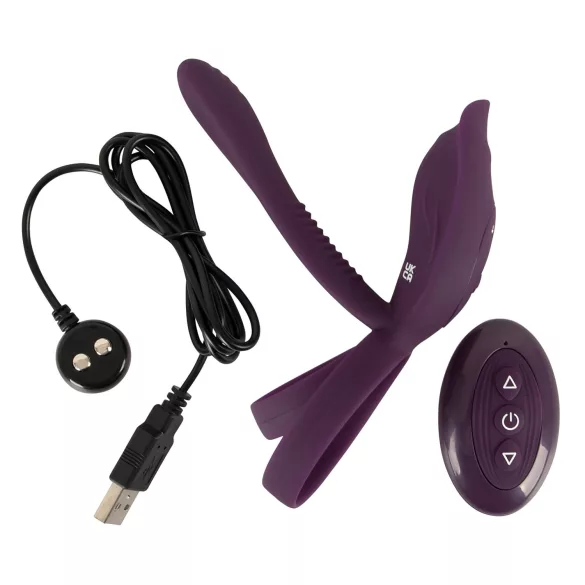 Couples Choice - pāra vibrējošs akumulatora dzimumlocekļa gredzens violets