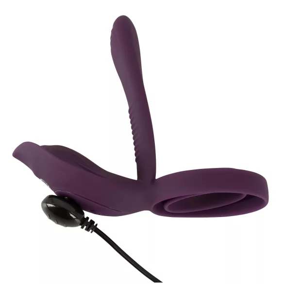 Couples Choice - pāra vibrējošs akumulatora dzimumlocekļa gredzens violets
