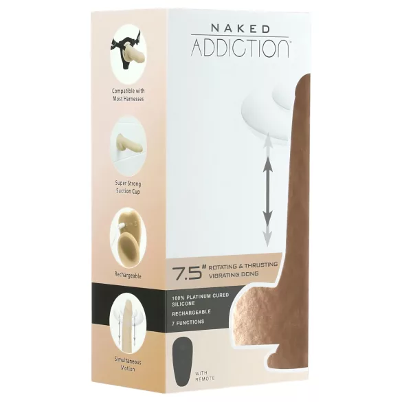 Naked Addiction vibrators lökšanas funkcija 19 cm dabiska krāsa