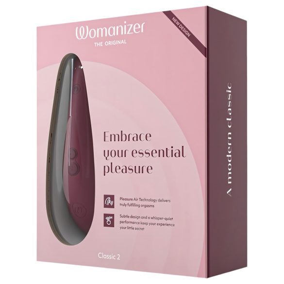Womanizer Classic 2 - klitors stimulators ar gaisa viļņiem, uzlādējams, sarkans