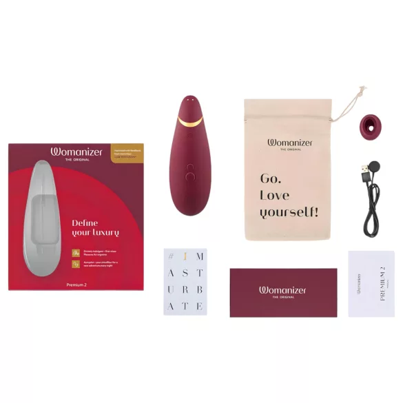 Womanizer Premium 2 - klitorālais stimulators ar viļņu tehnoloģiju sarkans