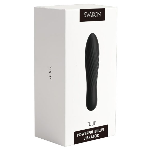 Svakom Tulip - uzlādējama mini vibrators (melna)