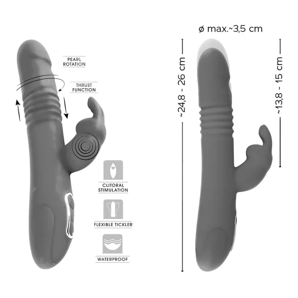 SMILE trušu tipa vibrators ar klitora stimulāciju un rotējošu funkciju, rozā