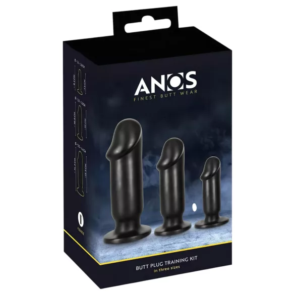 Anos Training Kit - anālās rotaļlietas komplekts 3 gab melns