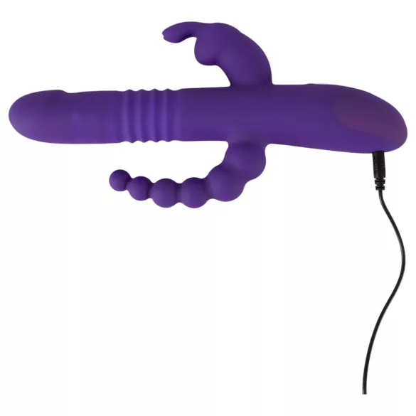 SMILE vibrators ar trim kustīgām rokām, rotējošs un stumjošs, violets