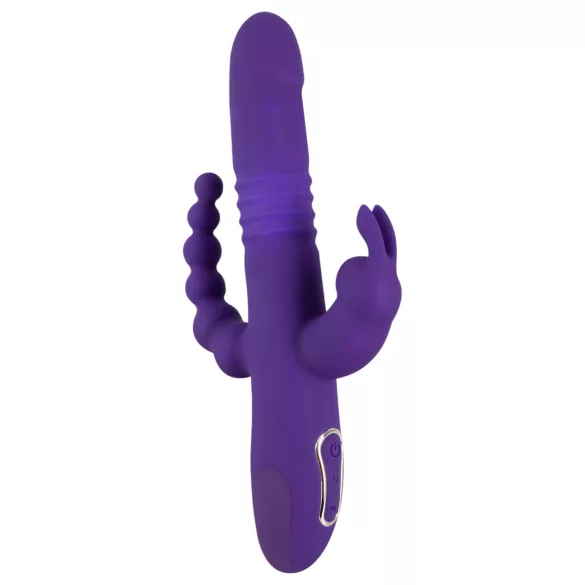 SMILE vibrators ar trim kustīgām rokām, rotējošs un stumjošs, violets