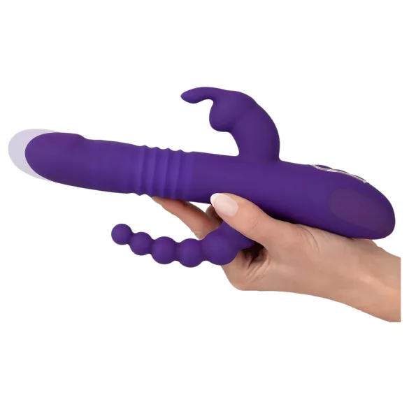 SMILE vibrators ar trim kustīgām rokām, rotējošs un stumjošs, violets