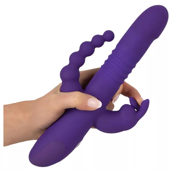 SMILE vibrators ar trim kustīgām rokām, rotējošs un stumjošs, violets