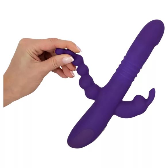 SMILE vibrators ar trim kustīgām rokām, rotējošs un stumjošs, violets