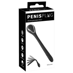   Penīsa plug dilatators - akumulatora vibrācijas dilatators (1 cm, melns)