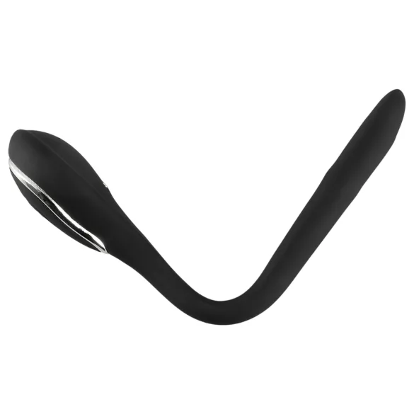 Penīsa plug dilatators - akumulatora vibrācijas dilatators (1 cm, melns)